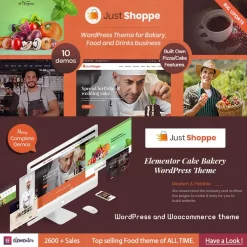 Justshoppe v11.9 - Elementor Cake, Bakery Food WordPress Theme